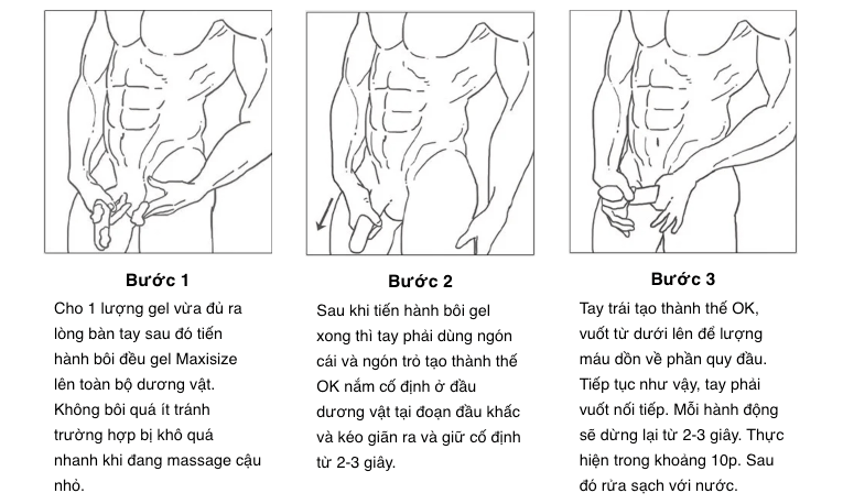 Cách sử dụng gel Maxisize